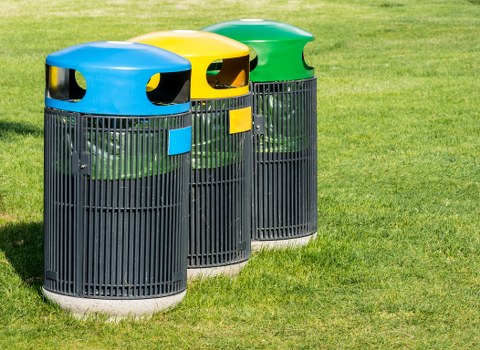 Residential waste bins ready for collection in Ruislip