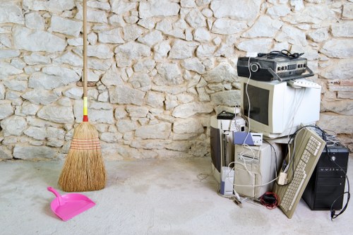 Various types of construction waste materials