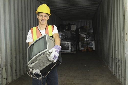 Person using a screen reader to review commercial waste removal options
